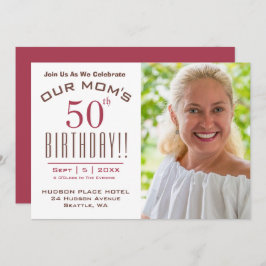 OUR MOM'S 50誕生日 – 写真パーティー 招待状