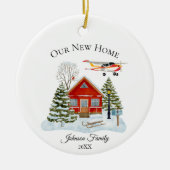 Our New Home Cessna Airplane Cute Watercolor セラミックオーナメント (正面)