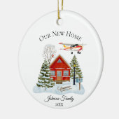 Our New Home Cessna Airplane Cute Watercolor セラミックオーナメント (左)