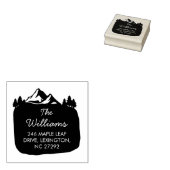 Our New House Address Announcement Mountain  ラバースタンプ (押印)
