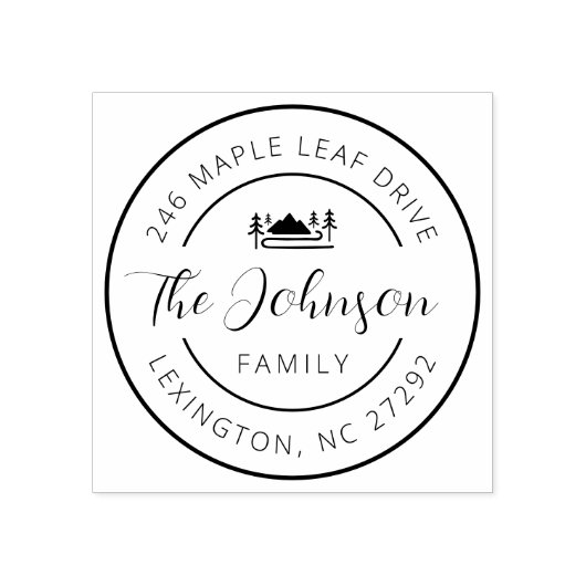 Our New House Address Announcement Round  ラバースタンプ (インプリント)