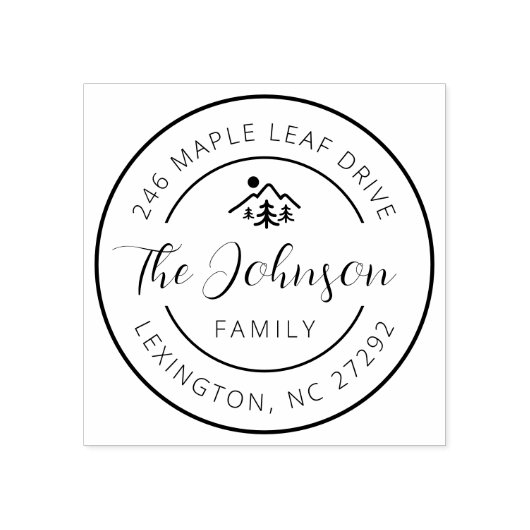 Our New House Address Announcement Round  ラバースタンプ (インプリント)