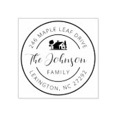 Our New House Address Announcement Round ラバースタンプ (インプリント)