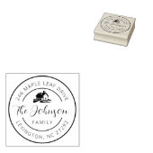 Our New House Address Announcement Round ラバースタンプ (押印)