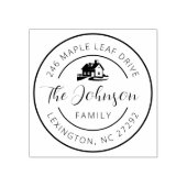 Our New House Address Announcement Round ラバースタンプ (インプリント)