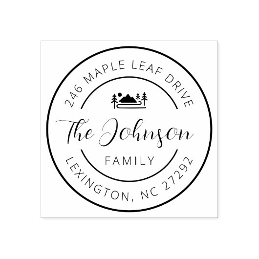 Our New House Address Announcement Round  ラバースタンプ (インプリント)