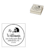 Our New House Announcement Return Address Round ラバースタンプ (押印)