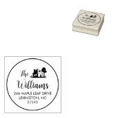 Our New House Announcement Return Address Round ラバースタンプ (押印)