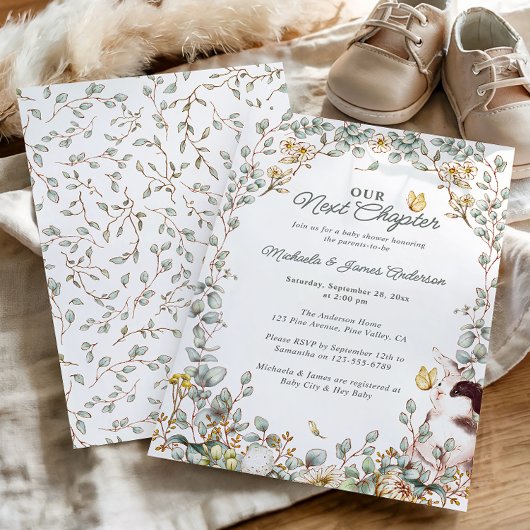 Our Next Chapter Fairytale Storybook Baby Shower 招待状