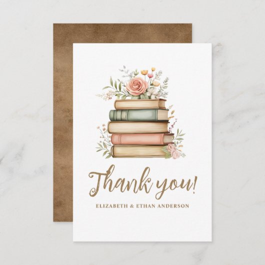 Our Next Chapter Storybook Baby Shower Thank You サンキューカード (正面/裏面)