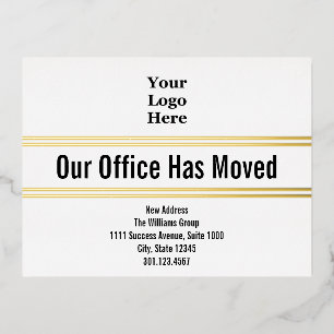 Our Officeが白黒金ゴールドをロゴに移動 箔招待状ポストカード