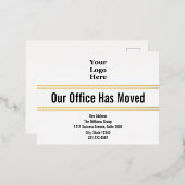 Our Officeが白黒金ゴールドをロゴに移動 箔招待状ポストカード (正面/裏面)