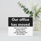 Our Office Has Moved Black Moving Announcement ポストカード (スタンド正面)