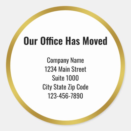 Our Office Has Moved Business Moving Announcement ラウンドシール (正面)