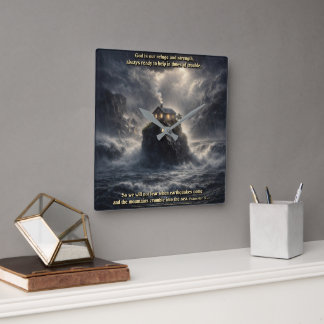 Our refuge & strength スクエア壁時計