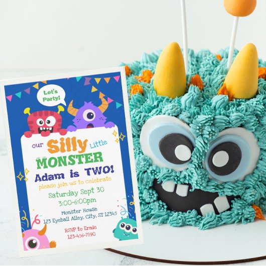 Our Silly Little Monster Birthday  招待状