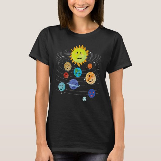 Our Solar System planet Science Education Space bo Tシャツ (正面)