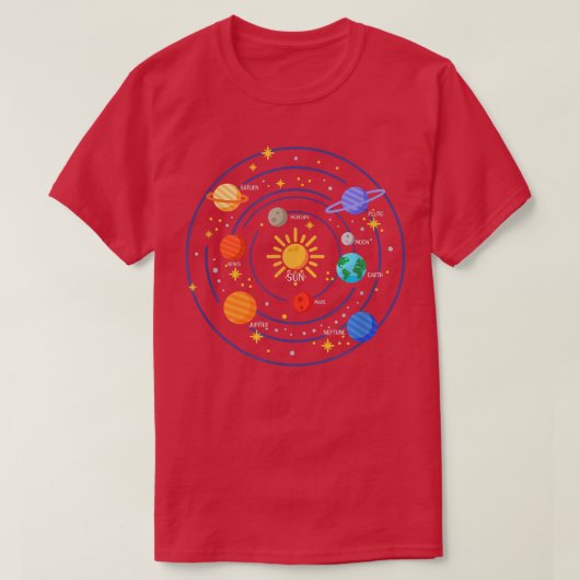 Our Solar System Science Education - Galaxy Space  Tシャツ (デザイン正面)