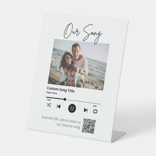 Our Song Wedding Reception Scan QRコードテーブル 台座サイン (正面)