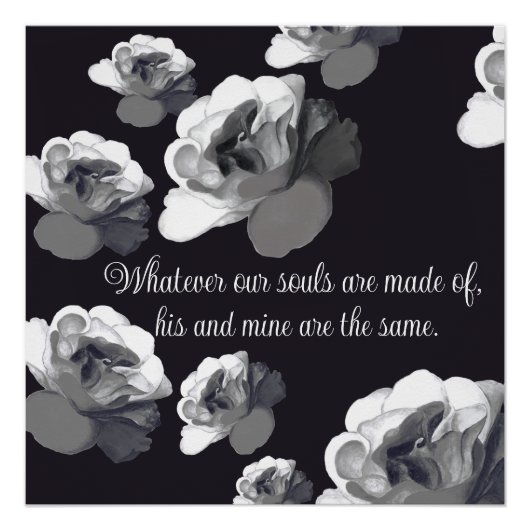 Our Souls Are the Same Goth Aesthetic White Rose  ポスター (正面)