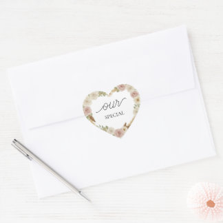Our Special Floral Heart Sticker – Soft Boho Elega ハートシール
