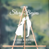 Our Story Begins Luxury Wedding Welcome アクリルサイン (ニュートラル)