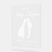 Our Story Begins Luxury Wedding Welcome アクリルサイン (傾斜)