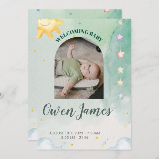 Our Sweet Baby Has Arrived 招待状 (正面/裏面)