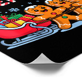 Our Team Sleighs Christmas Gingerbread And Xmas Sq ポスター (角)