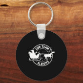 Our Team Sleighs Christmas Reindeers Santa's Long  キーホルダー (正面)