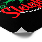 Our Team Sleighs Christmas Reindeers Santa's Long ポスター (角)