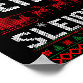 Our Team Sleighs Christmas Reindeers Santa's Long  ポスター (角)