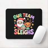Our Team Sleighs Christmas Santa And Xmas Party Sq マウスパッド (マウス)