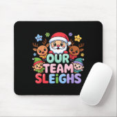 Our Team Sleighs Christmas Santa And Xmas Party Sq マウスパッド (マウス)