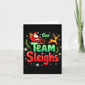 Our Team Sleighs Christmas Santa Reindeers Office  カード (正面)
