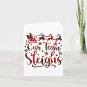 Our Team Sleighs Christmas Santa Reindeers Office  カード (正面)