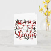 Our Team Sleighs Christmas Santa Reindeers Office  カード (黄色い花)