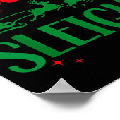 Our Team Sleighs Christmas Santa Reindeers Office  ポスター (角)