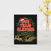 Our Team Sleighs Christmas Shirts, Festive Office  カード (黄色い花)