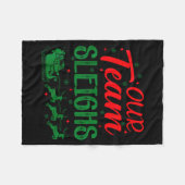 Our Team Sleighs Funny Christmas Work Team Holiday フリースブランケット (正面(横))