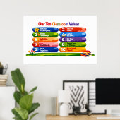Our Ten Classroom Values – 24×36 Landscape Poster ポスター (ホームオフィス)