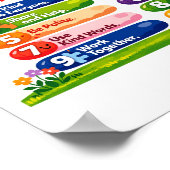 Our Ten Classroom Values – 8.5×11 Landscape Poster ポスター (角)