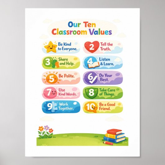 Our Ten Classroom Values Poster   ポスター (正面)