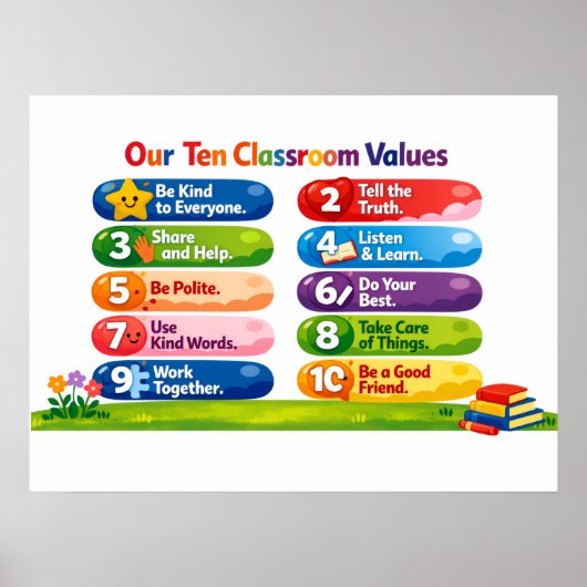 Our Ten Classroom Values Poster ポスター (正面)