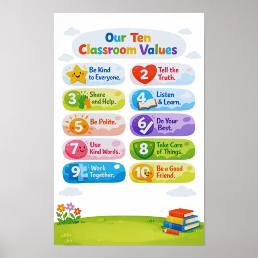 Our Ten Classroom Values Poster   ポスター (正面)
