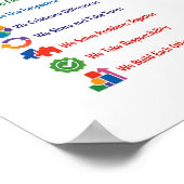 Our Ten Community Values Poster 8.5x11– Bright  ポスター (角)