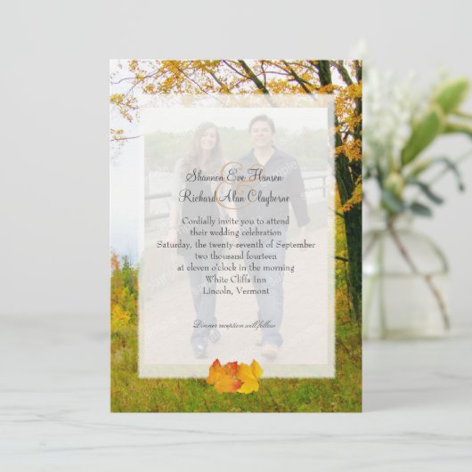 Our Tree in秋フォト結婚式招待状 招待状 (スタンド正面)