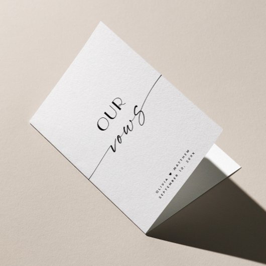 Our Vows | モダンでミニマルなエレガントな結婚式 カード