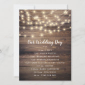 Our Wedding Day | 木製+ストリングライトの式次第 招待状 (正面)
