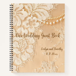 Our Wedding Guest Book Lace and Pearls ノートブック